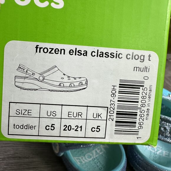CROCS Frozen Elsa Classic Toddler size 5 Blue Clog - Picture 8 of 8